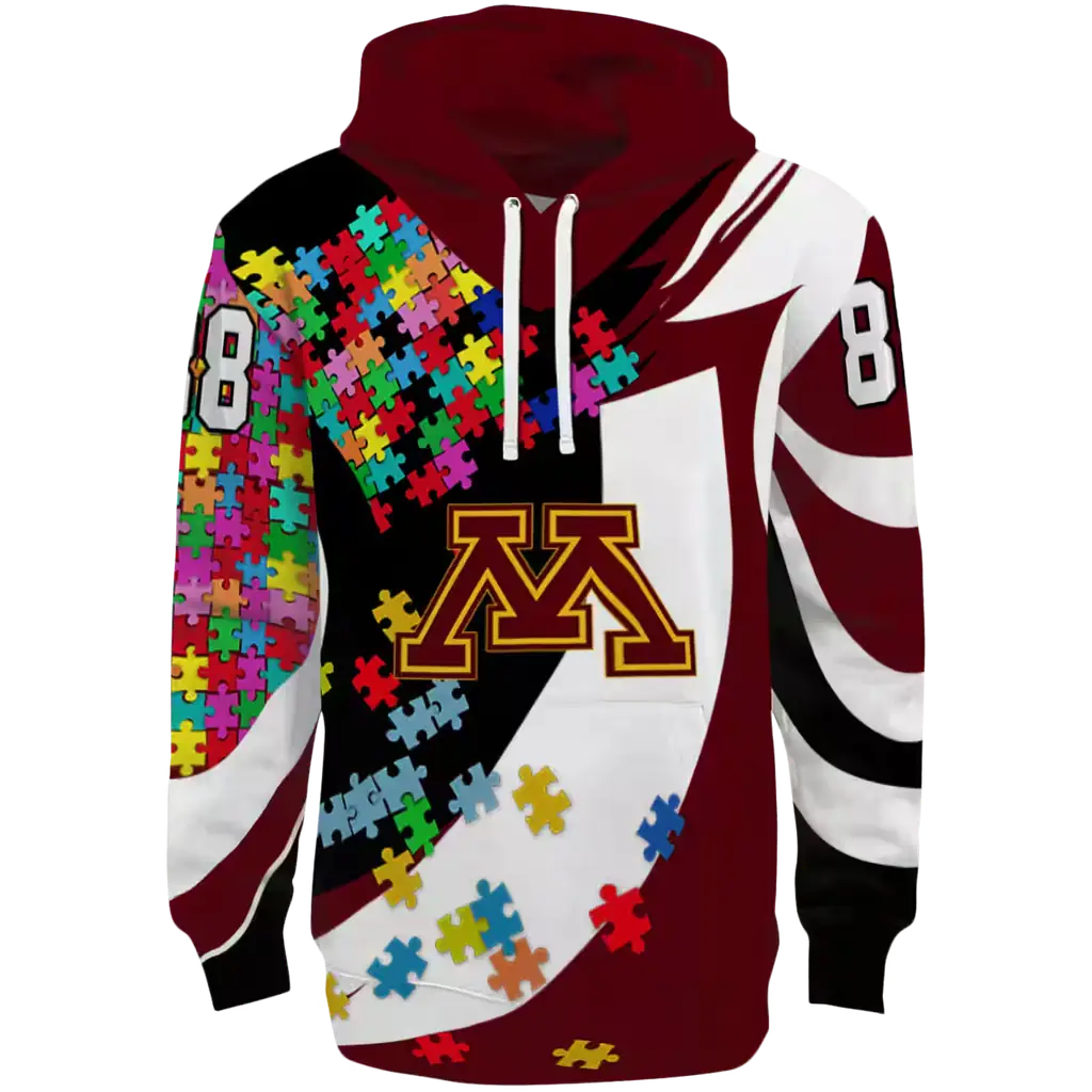 customized minnesota golden gophers puzzle pieces maroon hoodie best selling customized minnesota golden gophers puzzle pieces maroon hoodie best selling
