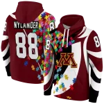 customized minnesota golden gophers puzzle pieces maroon hoodie best selling
