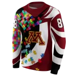 customized minnesota golden gophers puzzle pieces maroon hoodie best selling