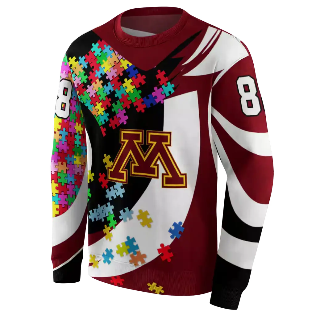customized minnesota golden gophers puzzle pieces maroon hoodie new arrival customized minnesota golden gophers puzzle pieces maroon hoodie new arrival