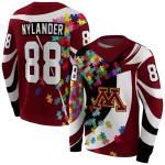 customized minnesota golden gophers puzzle pieces maroon hoodie best selling