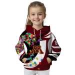 customized minnesota golden gophers puzzle pieces maroon hoodie best selling