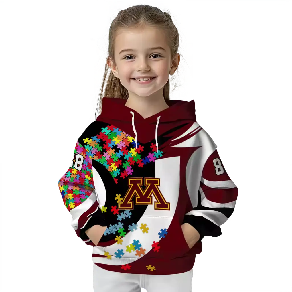 customized minnesota golden gophers puzzle pieces maroon hoodie top rated customized minnesota golden gophers puzzle pieces maroon hoodie top rated