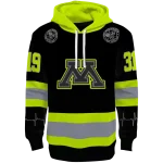 customized minnesota golden gophers safety motif black neon green hoodie best selling