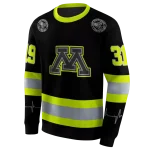 customized minnesota golden gophers safety motif black neon green hoodie best selling