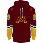 customized minnesota golden gophers striped sleeves maroon hoodie best selling