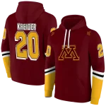customized minnesota golden gophers striped sleeves maroon hoodie best selling