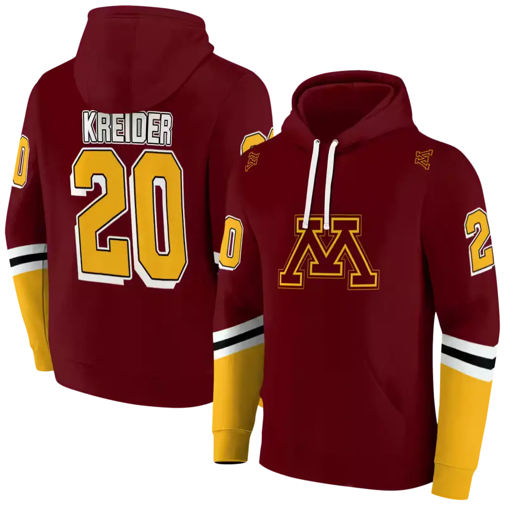customized minnesota golden gophers striped sleeves maroon hoodie fashion forward customized minnesota golden gophers striped sleeves maroon hoodie fashion forward