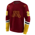 customized minnesota golden gophers striped sleeves maroon hoodie best selling