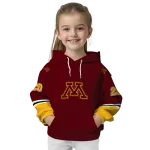 customized minnesota golden gophers striped sleeves maroon hoodie best selling