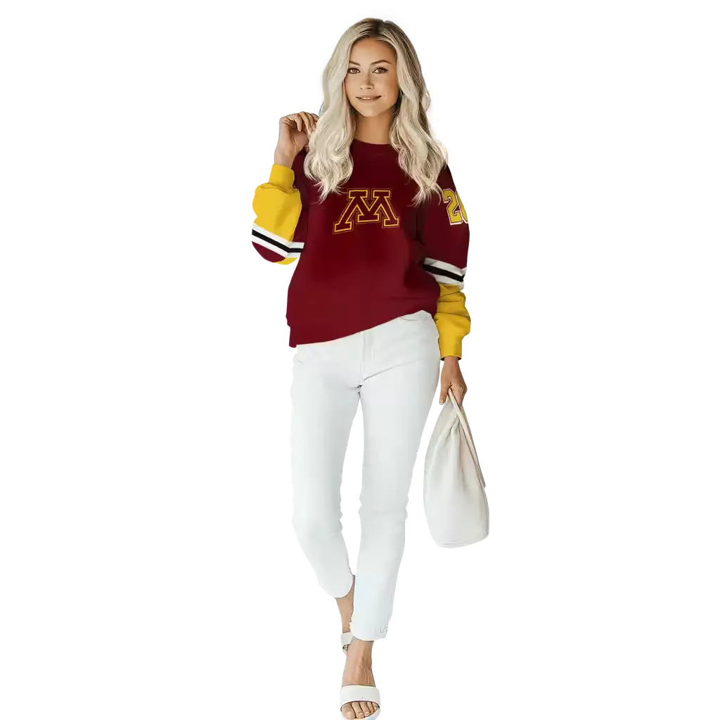 customized minnesota golden gophers striped sleeves maroon hoodie trendy customized minnesota golden gophers striped sleeves maroon hoodie trendy