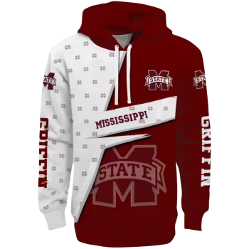 customized mississippi state bulldogs abstract shape maroon hoodie best selling