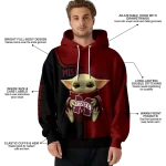 customized mississippi state bulldogs baby yoda maroon black hoodie best selling
