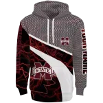 customized mississippi state bulldogs hexagonal mesh maroon black gray hoodie best selling