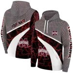 customized mississippi state bulldogs hexagonal mesh maroon black gray hoodie best selling