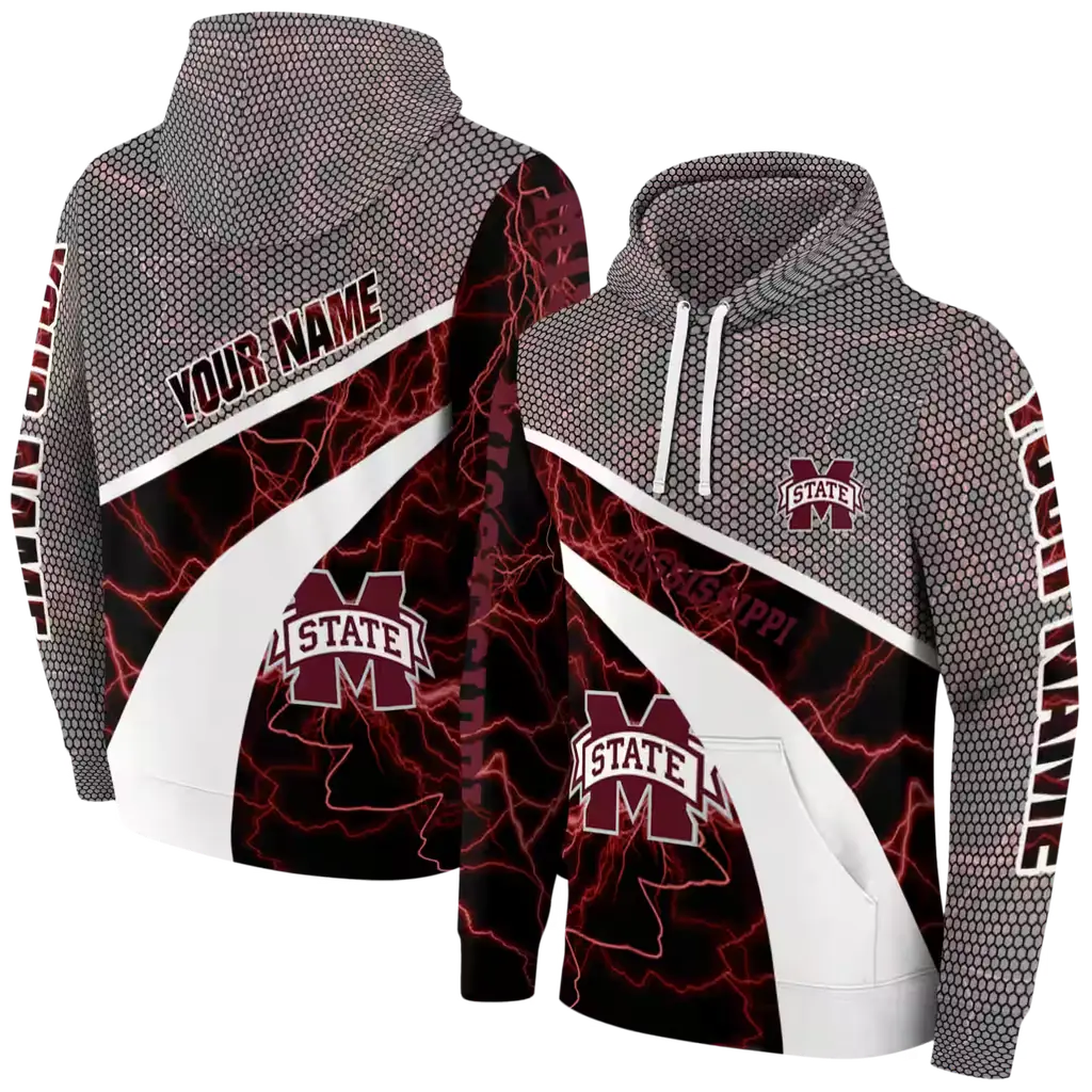 customized mississippi state bulldogs hexagonal mesh maroon black gray hoodie fashion forward customized mississippi state bulldogs hexagonal mesh maroon black gray hoodie fashion forward