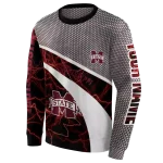customized mississippi state bulldogs hexagonal mesh maroon black gray hoodie best selling