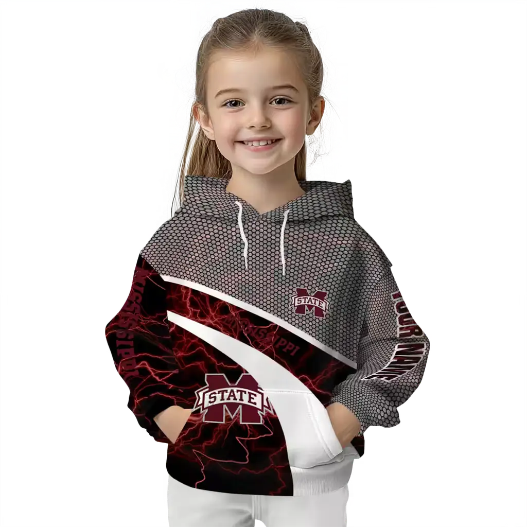 customized mississippi state bulldogs hexagonal mesh maroon black gray hoodie top rated customized mississippi state bulldogs hexagonal mesh maroon black gray hoodie top rated