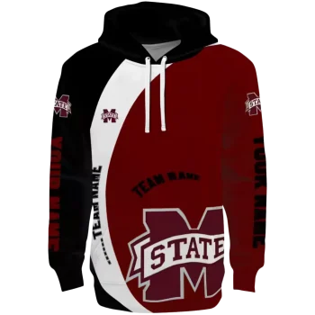 customized mississippi state bulldogs minimalist design maroon black hoodie best selling