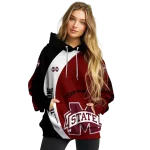 customized mississippi state bulldogs minimalist design maroon black hoodie best selling