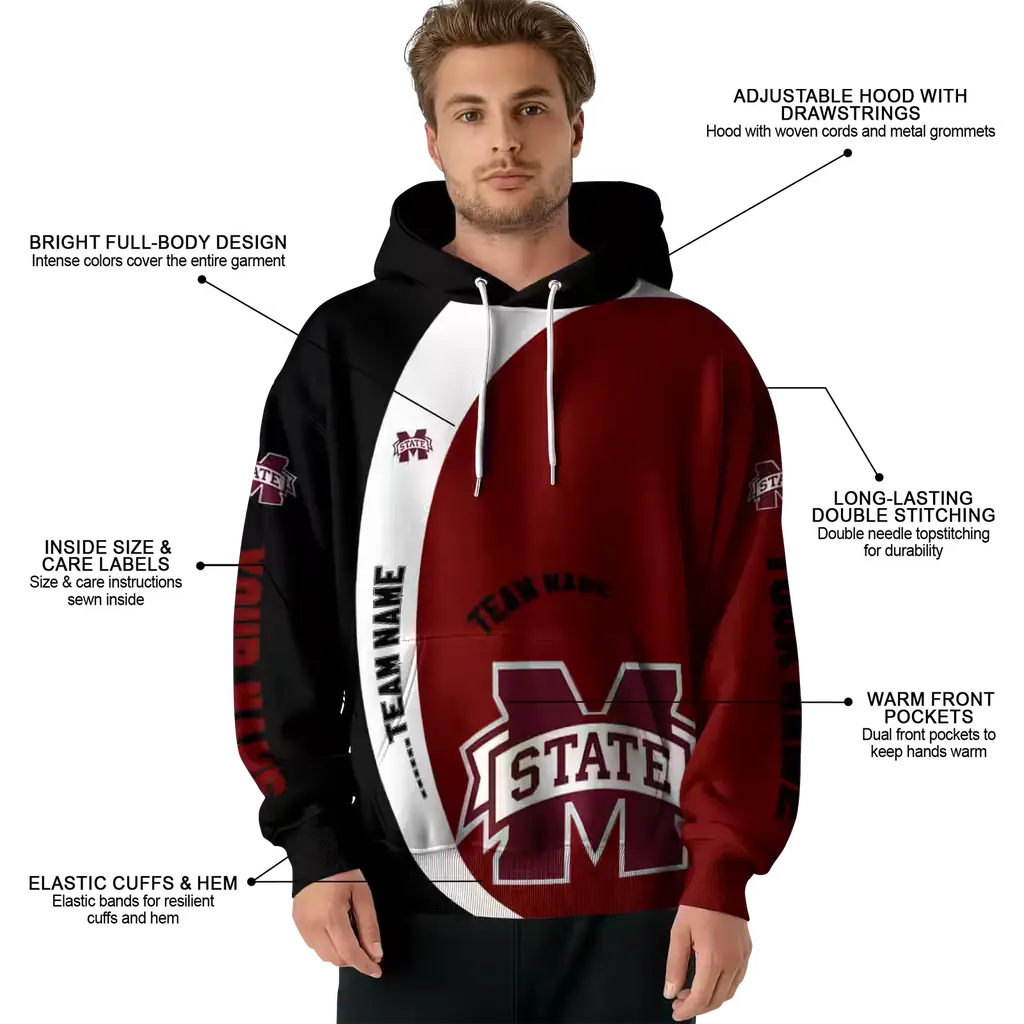customized mississippi state bulldogs minimalist design maroon black hoodie latest model customized mississippi state bulldogs minimalist design maroon black hoodie latest model