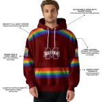 customized mississippi state bulldogs rainbow stripes maroon hoodie best selling