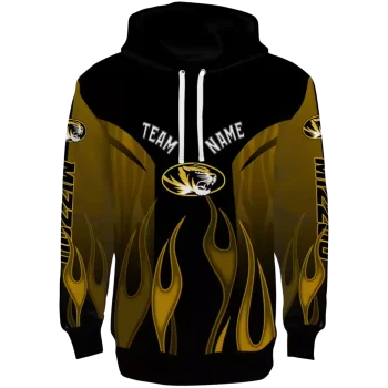 customized missouri tigers flame design black hoodie best selling