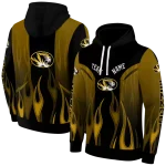 customized missouri tigers flame design black hoodie best selling