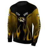 customized missouri tigers flame design black hoodie best selling