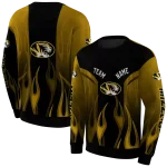 customized missouri tigers flame design black hoodie best selling