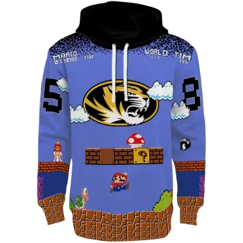 customized missouri tigers mario blue black hoodie best selling