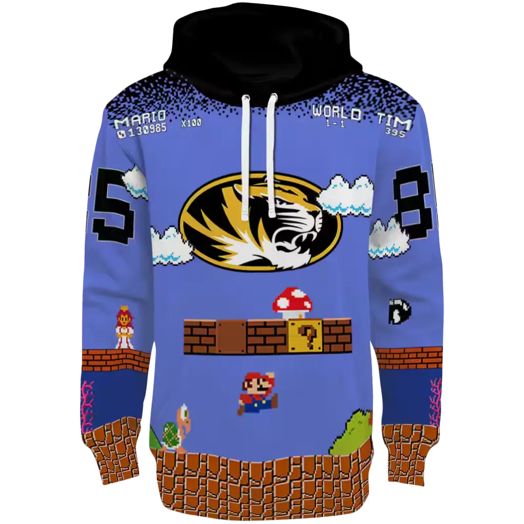 customized missouri tigers mario blue black hoodie best selling customized missouri tigers mario blue black hoodie best selling