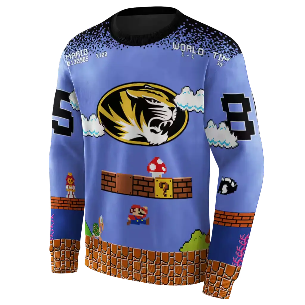 customized missouri tigers mario blue black hoodie new arrival customized missouri tigers mario blue black hoodie new arrival