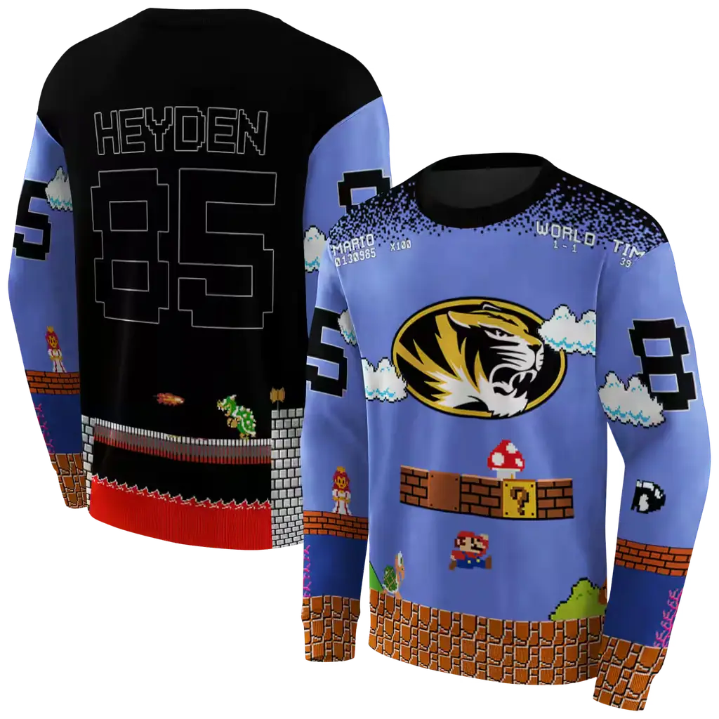 customized missouri tigers mario blue black hoodie premium grade customized missouri tigers mario blue black hoodie premium grade