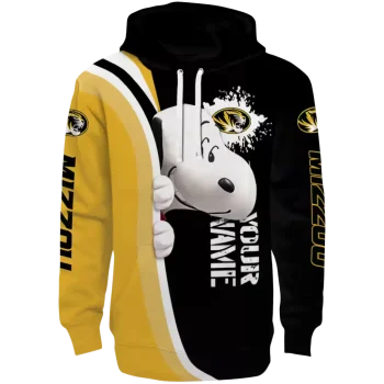 customized missouri tigers peeking snoopy black hoodie best selling