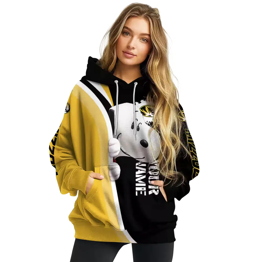 customized missouri tigers peeking snoopy black hoodie high quality customized missouri tigers peeking snoopy black hoodie high quality