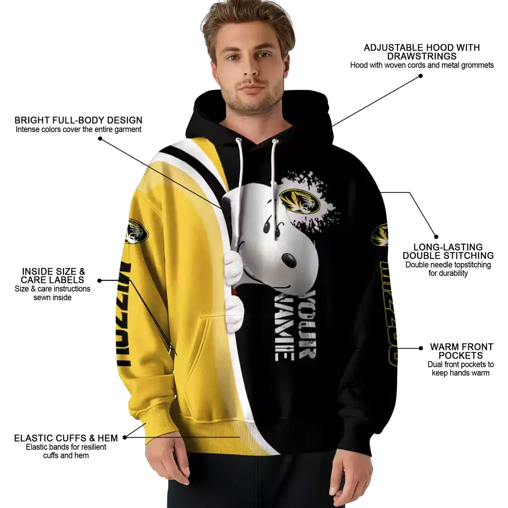 customized missouri tigers peeking snoopy black hoodie latest model customized missouri tigers peeking snoopy black hoodie latest model