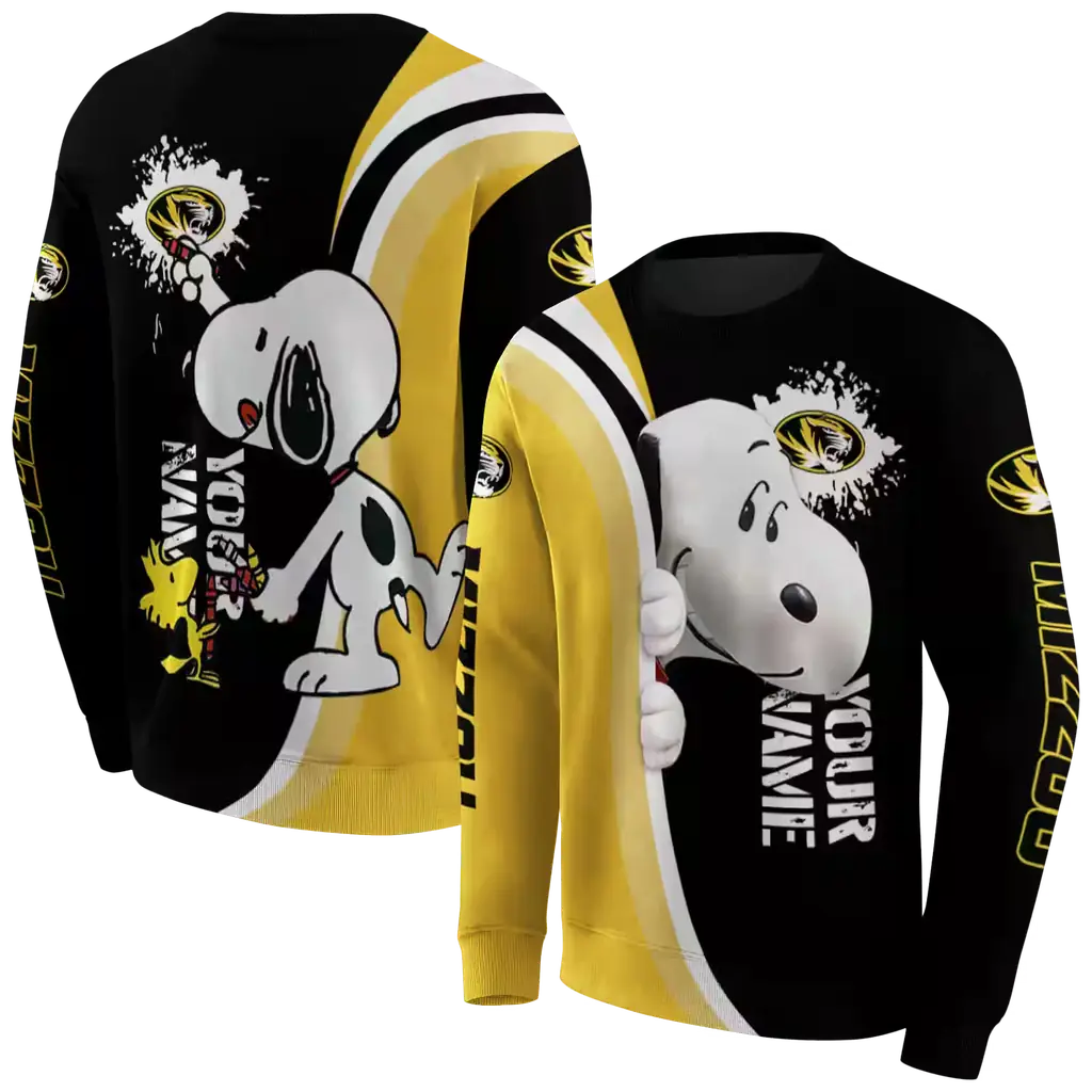customized missouri tigers peeking snoopy black hoodie premium grade customized missouri tigers peeking snoopy black hoodie premium grade