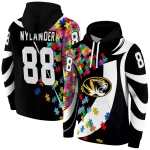 customized missouri tigers puzzle pieces black hoodie best selling