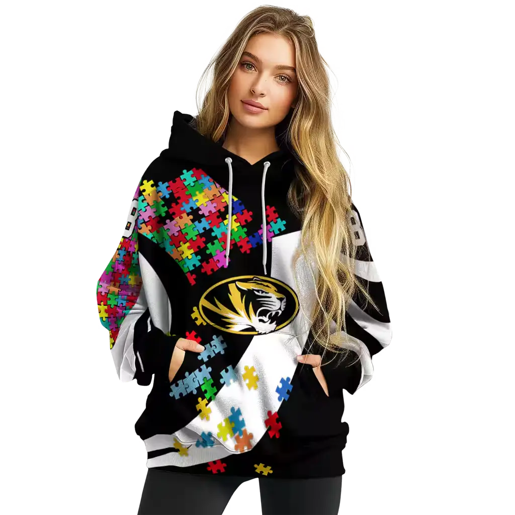customized missouri tigers puzzle pieces black hoodie high quality customized missouri tigers puzzle pieces black hoodie high quality