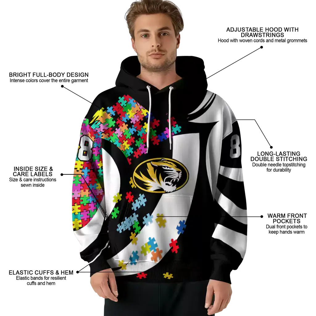 customized missouri tigers puzzle pieces black hoodie latest model customized missouri tigers puzzle pieces black hoodie latest model