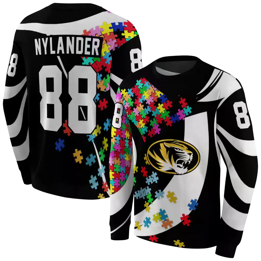 customized missouri tigers puzzle pieces black hoodie premium grade customized missouri tigers puzzle pieces black hoodie premium grade