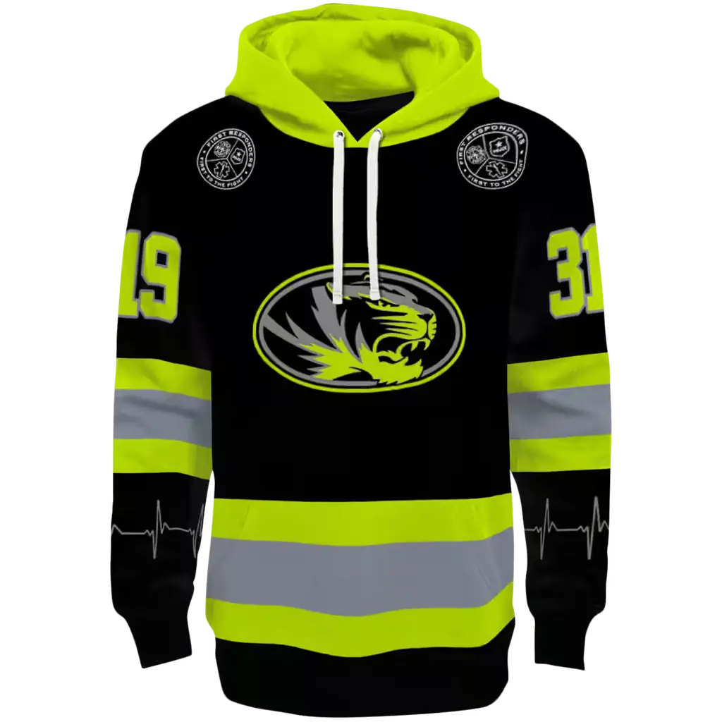 customized missouri tigers safety motif black neon green hoodie best selling customized missouri tigers safety motif black neon green hoodie best selling