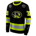 customized missouri tigers safety motif black neon green hoodie best selling