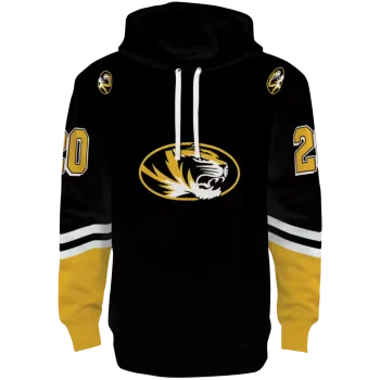 customized missouri tigers striped sleeves black hoodie best selling