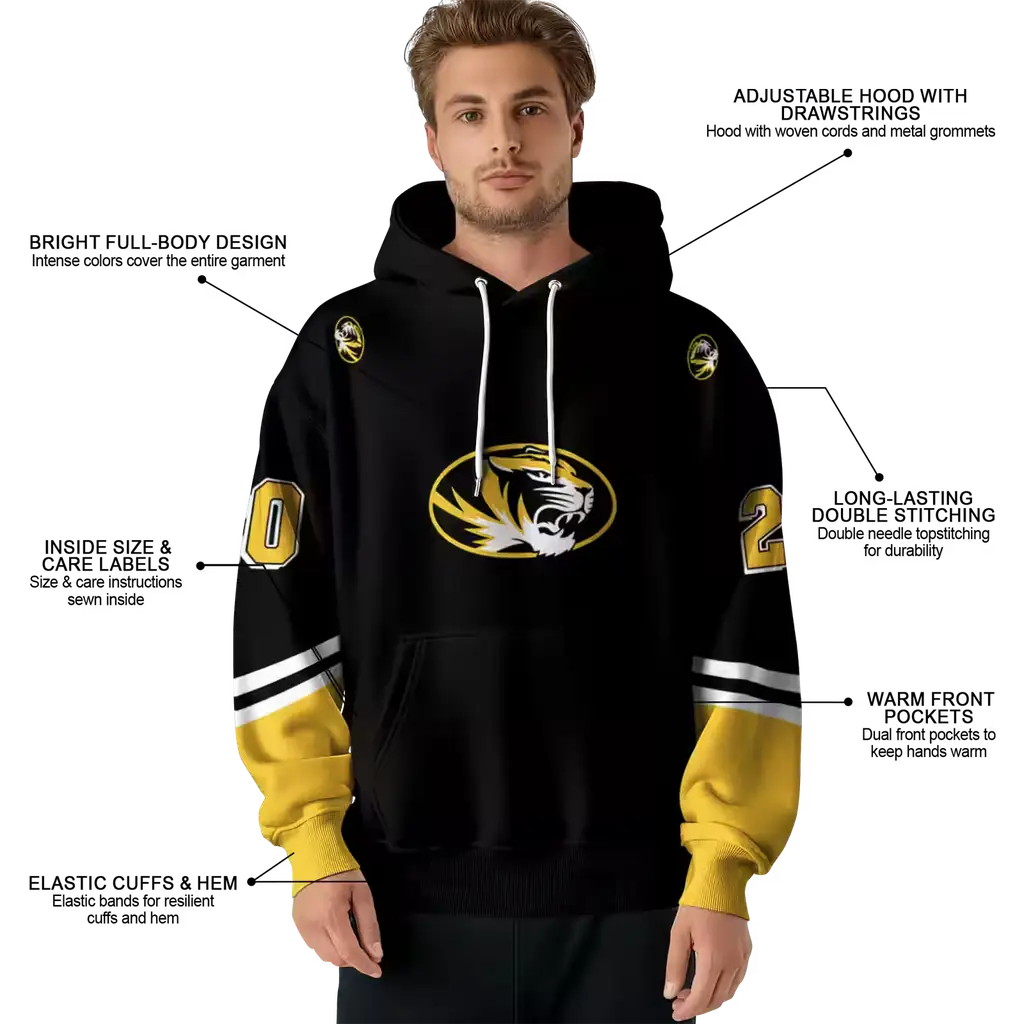 customized missouri tigers striped sleeves black hoodie latest model customized missouri tigers striped sleeves black hoodie latest model