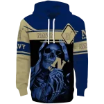 customized navy midshipmen grim reaper blue black hoodie best selling