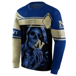 customized navy midshipmen grim reaper blue black hoodie best selling