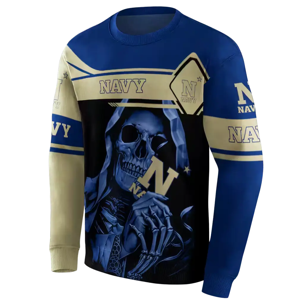 customized navy midshipmen grim reaper blue black hoodie new arrival customized navy midshipmen grim reaper blue black hoodie new arrival