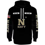 customized navy midshipmen punisher skull black hoodie best selling